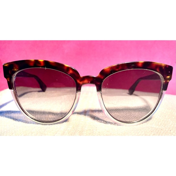 Dior Sight 1 Oversized Cat Eye Sunglasses Top Havana 54mm Clear Tortoiseshell - Picture 2 of 14